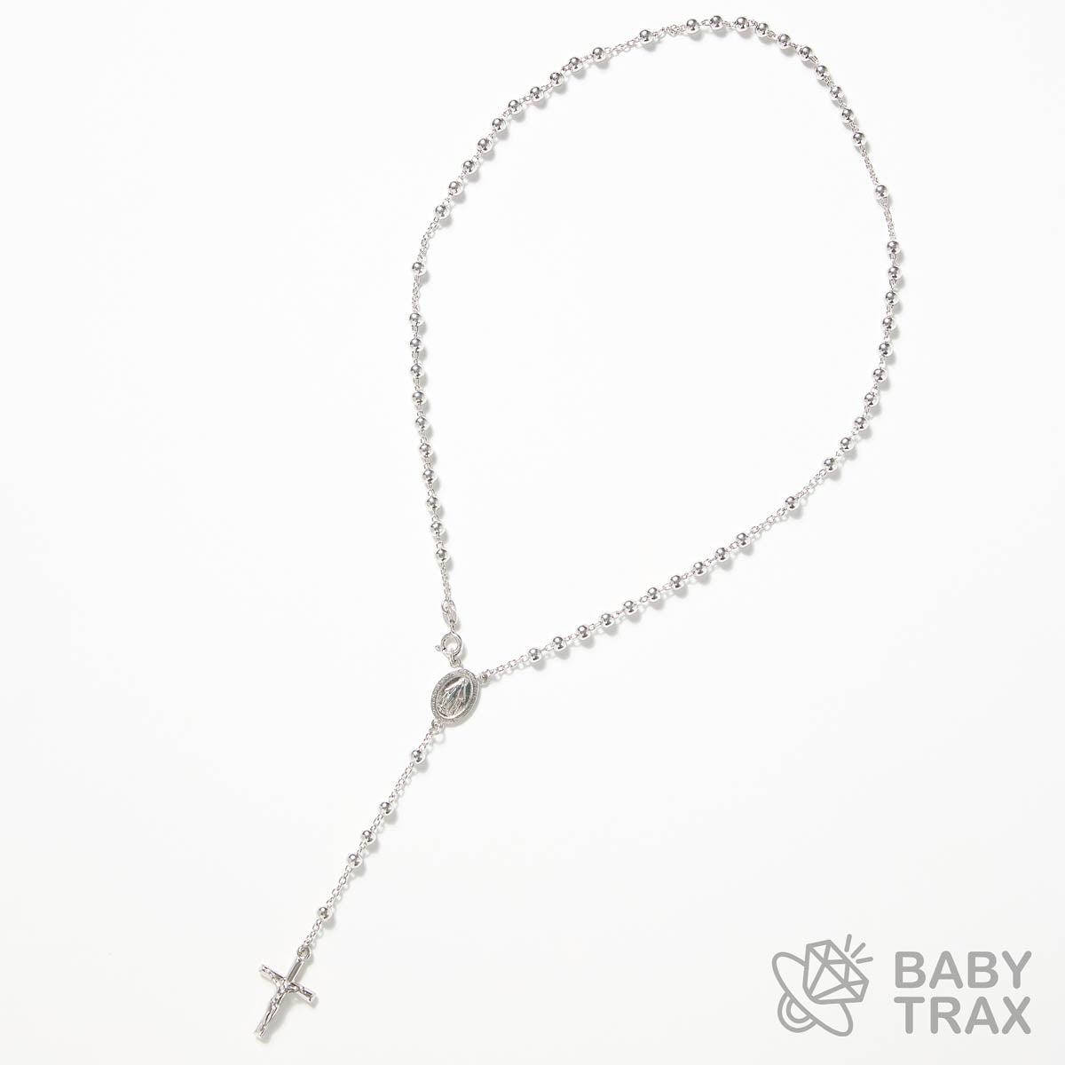 ロザリオネックレス  WGメッキ シルバー 925 46㎝  11ｇ BT0386
