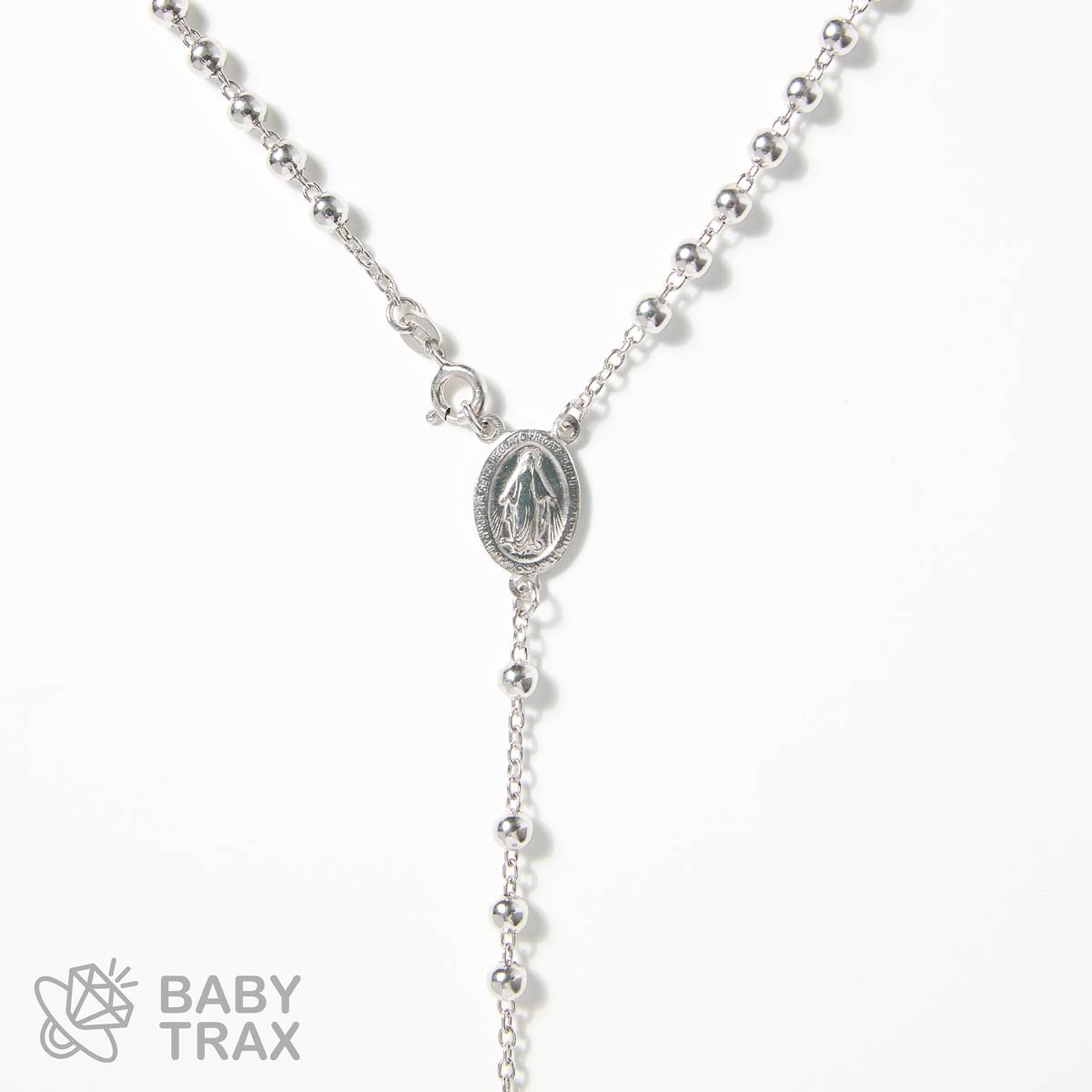 ロザリオネックレス  WGメッキ シルバー 925 46㎝  11ｇ BT0386