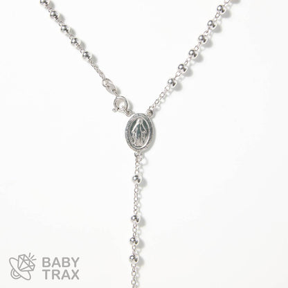 ロザリオネックレス  WGメッキ シルバー 925 46㎝  11ｇ BT0386