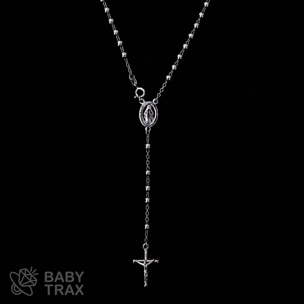 ロザリオネックレス  WGメッキ シルバー 925 46㎝  11ｇ BT0386