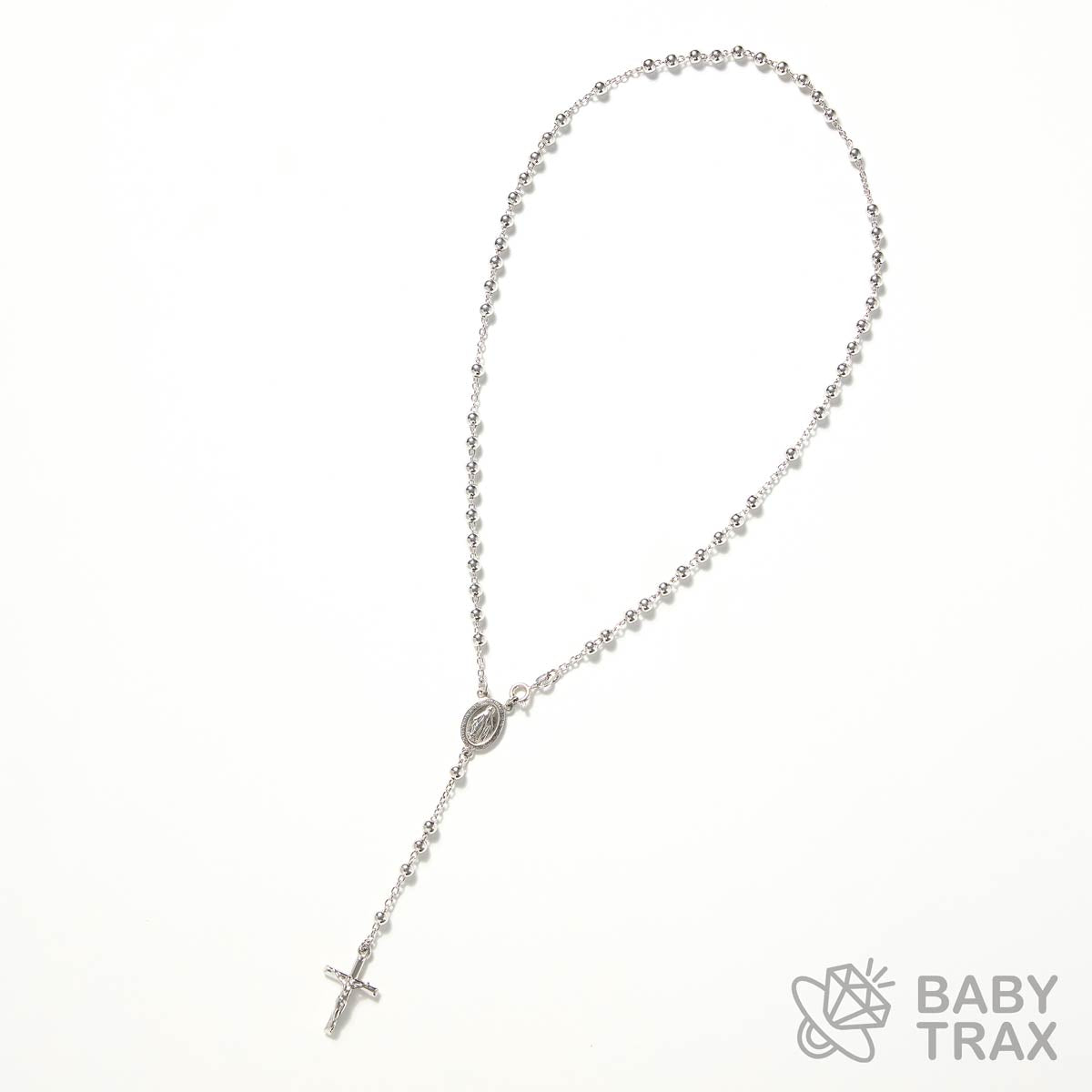 ロザリオネックレス  WGメッキ シルバー 925 33㎝  15ｇ BT0452