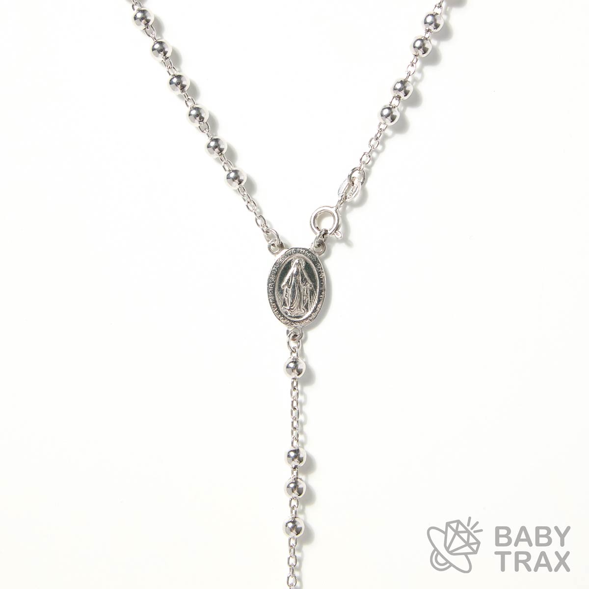 ロザリオネックレス  WGメッキ シルバー 925 33㎝  15ｇ BT0452