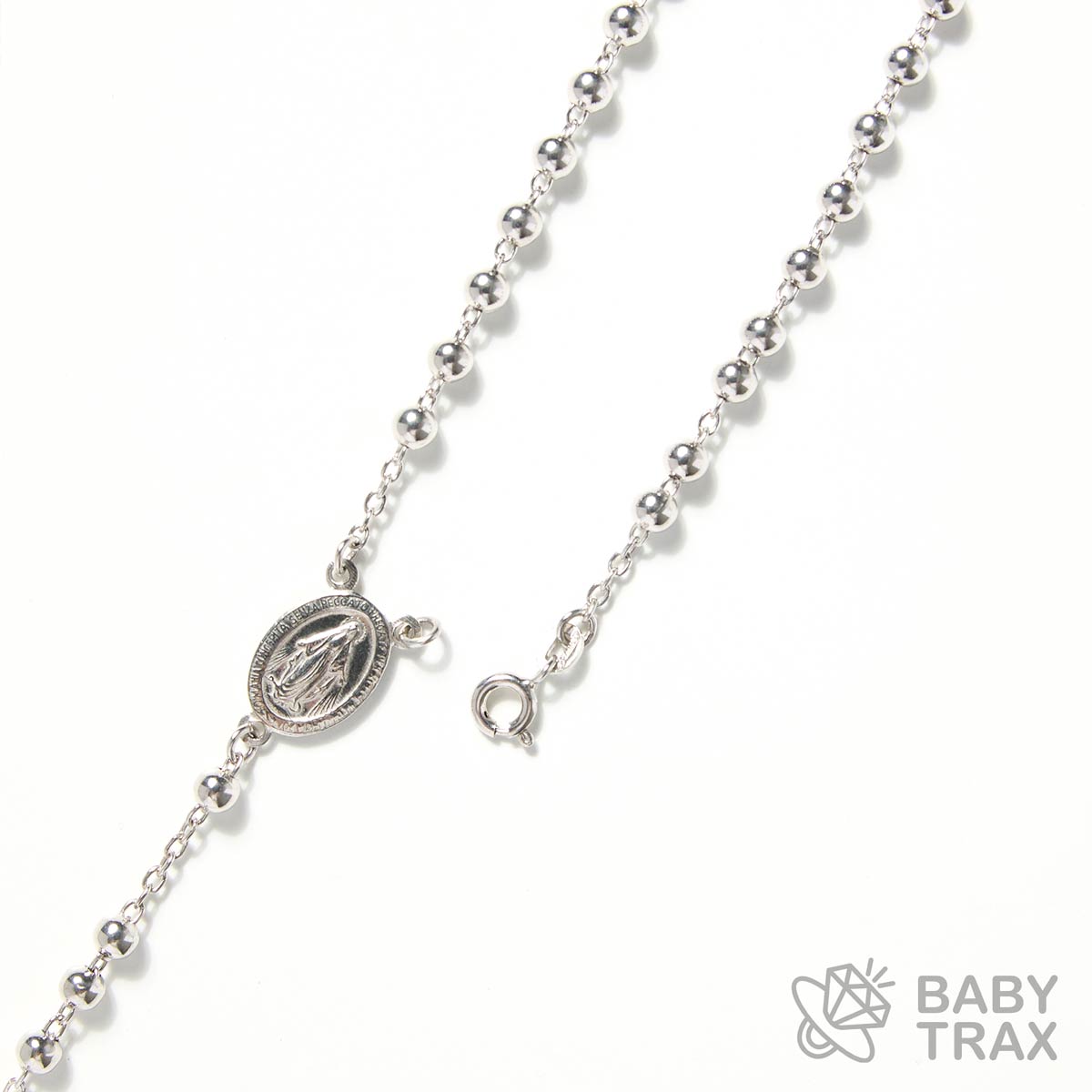 ロザリオネックレス  WGメッキ シルバー 925 33㎝  15ｇ BT0452