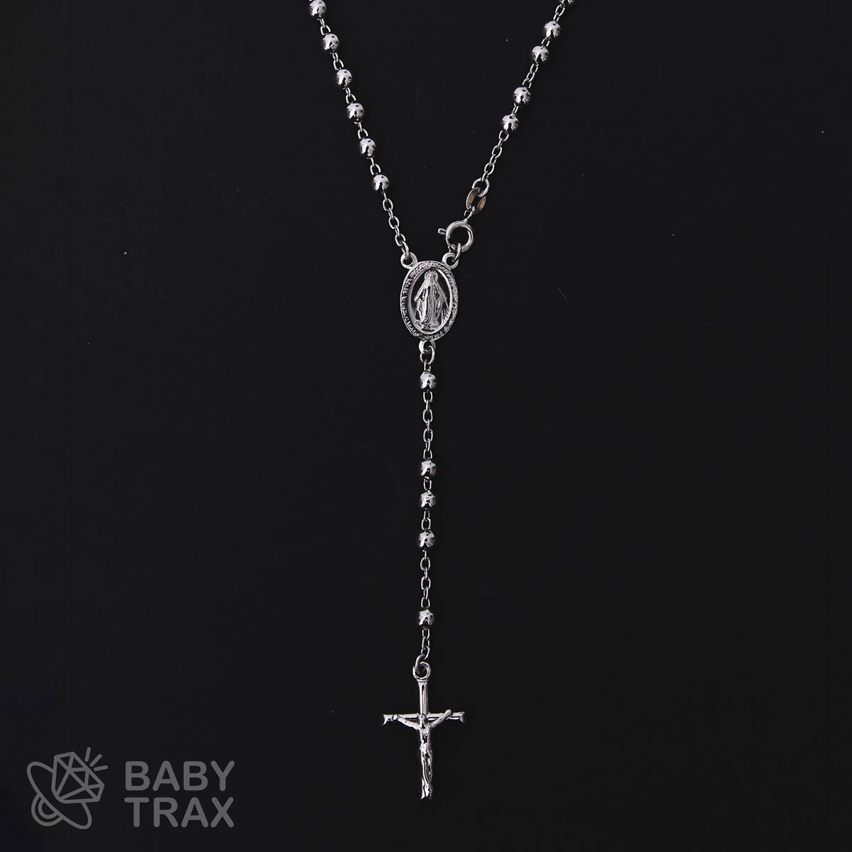 ロザリオネックレス  WGメッキ シルバー 925 33㎝  15ｇ BT0452
