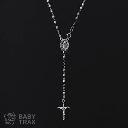 ロザリオネックレス  WGメッキ シルバー 925 33㎝  15ｇ BT0452