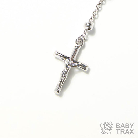 ロザリオネックレス  WGメッキ シルバー 925 33㎝  14ｇ BT0453