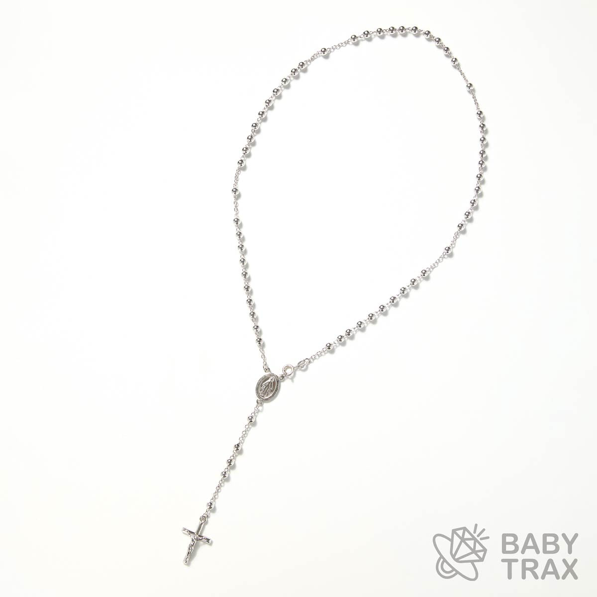 ロザリオネックレス  WGメッキ シルバー 925 33㎝  14ｇ BT0453