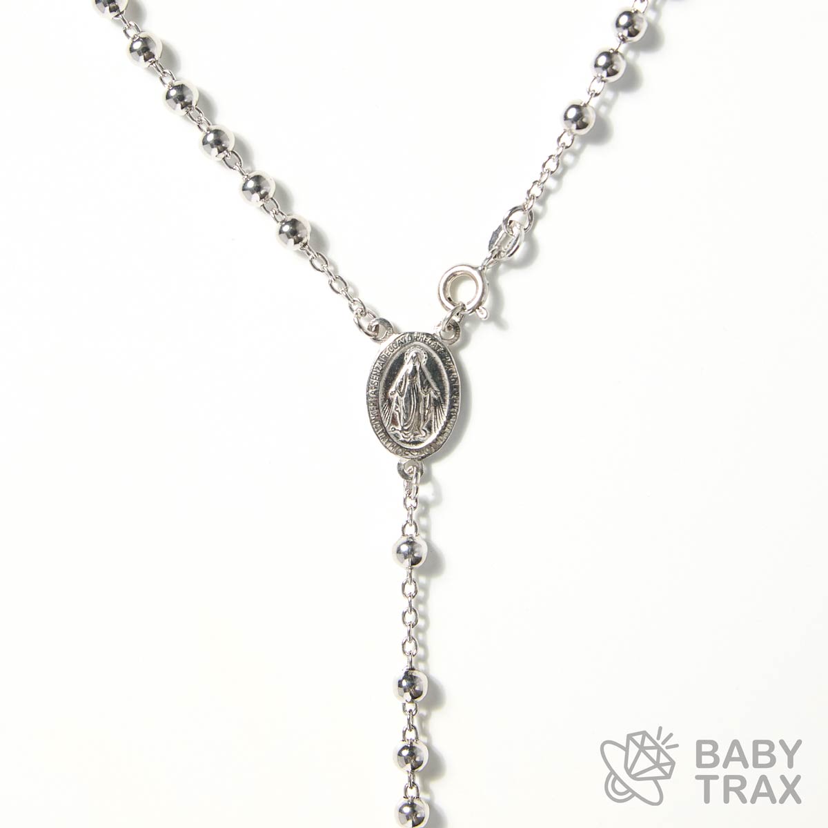 ロザリオネックレス  WGメッキ シルバー 925 33㎝  14ｇ BT0453