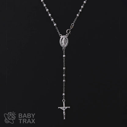 ロザリオネックレス  WGメッキ シルバー 925 33㎝  14ｇ BT0453