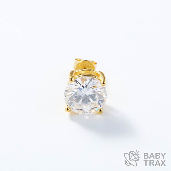 BABY シルバー925 モアサ 一粒ピアスYGメッキ JH01PC08【両耳用】ピアスセット