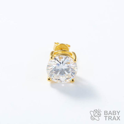 BABY シルバー925 モアサ 一粒ピアスYGメッキ JH01PC08【両耳用】ピアスセット