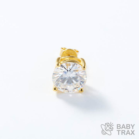 BABY シルバー925 モアサ 一粒ピアスYGメッキ JH01PC08【両耳用】ピアスセット