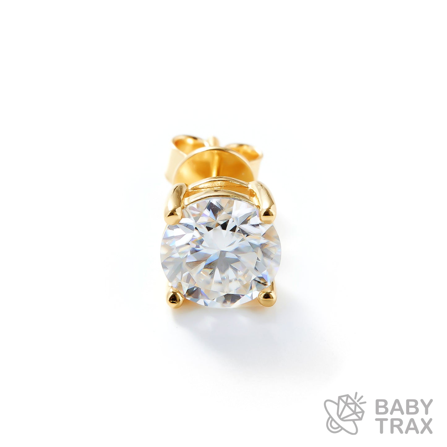 BABY シルバー925 モアサ 一粒ピアスYGメッキ JH01PC06【両耳用】ピアスセット