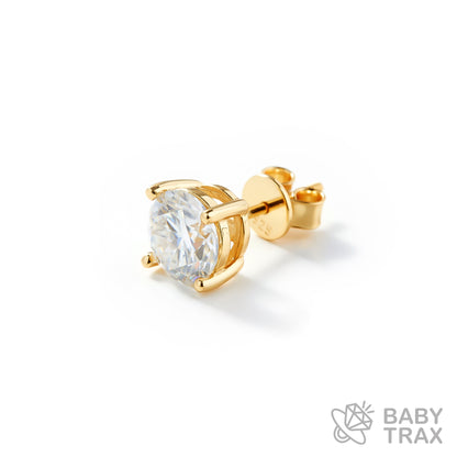 BABY シルバー925 モアサ 一粒ピアスYGメッキ JH01PC06【両耳用】ピアスセット