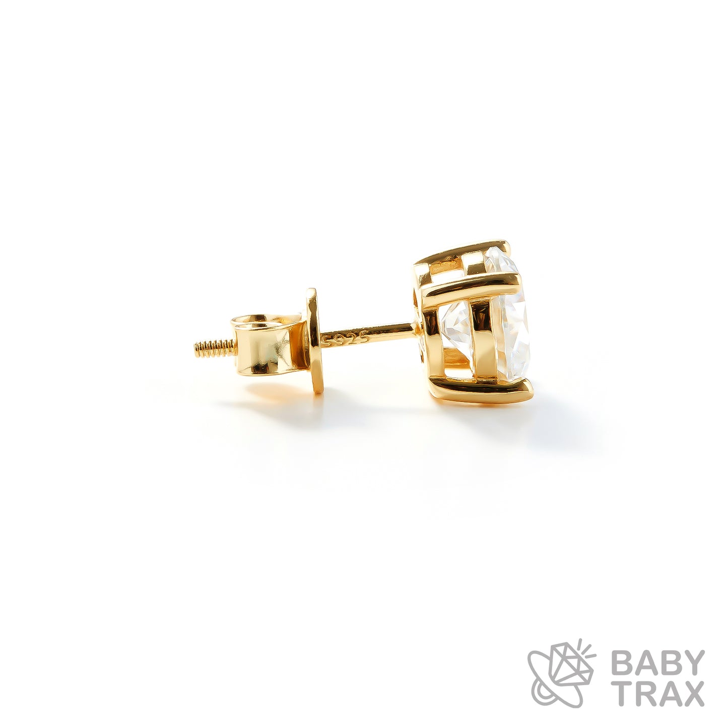 BABY シルバー925 モアサ 一粒ピアスYGメッキ JH01PC06【両耳用】ピアスセット