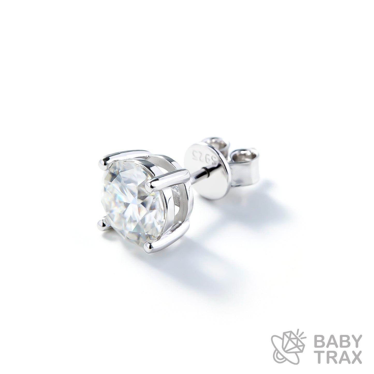 BABY シルバー925 モアサ 一粒ピアス JH01PC05【両耳セット】