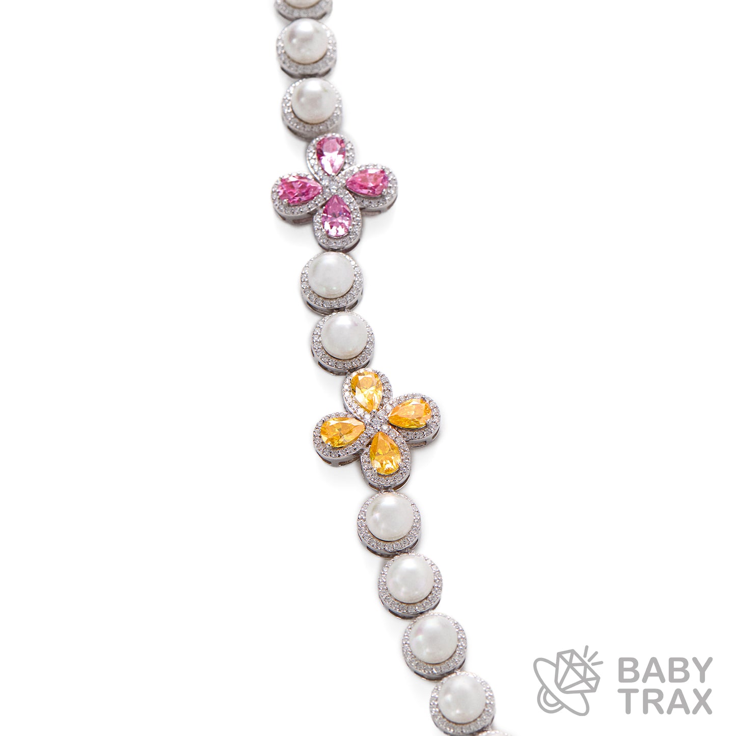 BABY シルバー925 モアサナイト ネックレス　マルチクローバー
