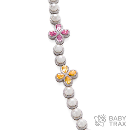 BABY シルバー925 モアサナイト ネックレス　マルチクローバー