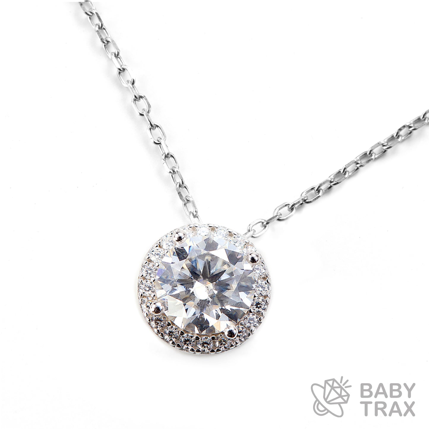 BABY シルバー925 モアサナイト ネックレス　一粒フラワー