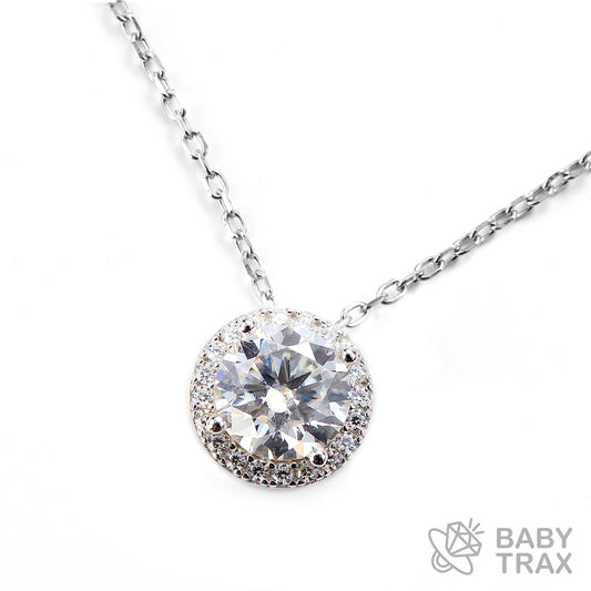 BABY シルバー925 モアサナイト ネックレス　一粒フラワー