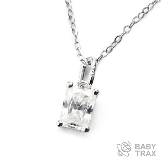 BABY シルバー925 モアサナイト  ネックレス　一粒バゲット