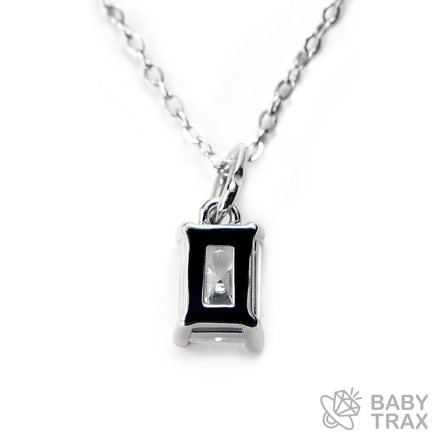 BABY シルバー925 モアサナイト  ネックレス　一粒バゲット