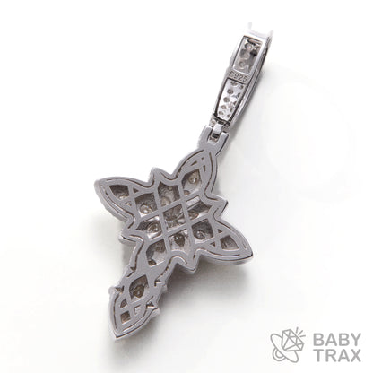 BABY シルバー925 モアサナイト クロスペンダントトップ　WG