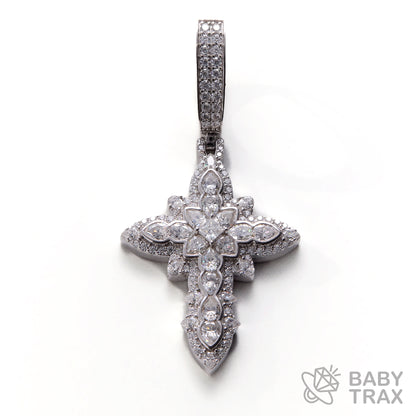 BABY シルバー925 モアサナイト クロスペンダントトップ　WG