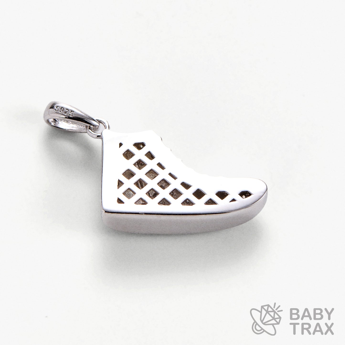 BABY シルバー925 モアサナイト シューズペンダントトップ　WG