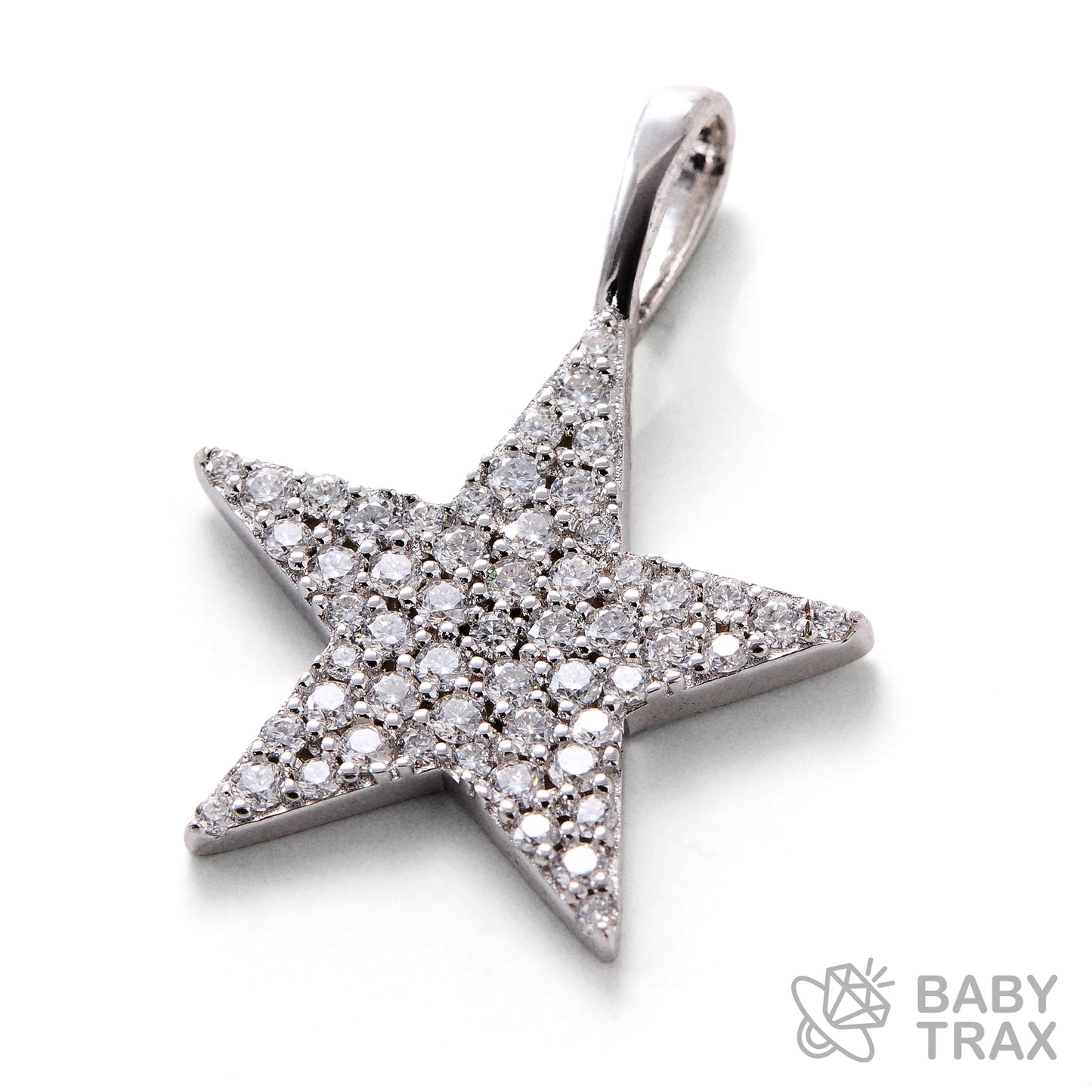 BABY シルバー925 モアサナイト スターペンダントトップ　WG