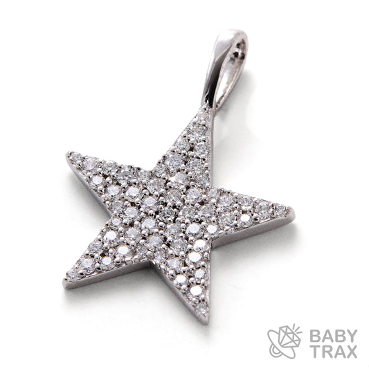 BABY シルバー925 モアサナイト スターペンダントトップ　WG