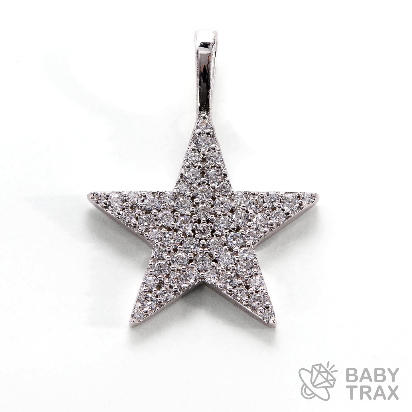 BABY シルバー925 モアサナイト スターペンダントトップ　WG