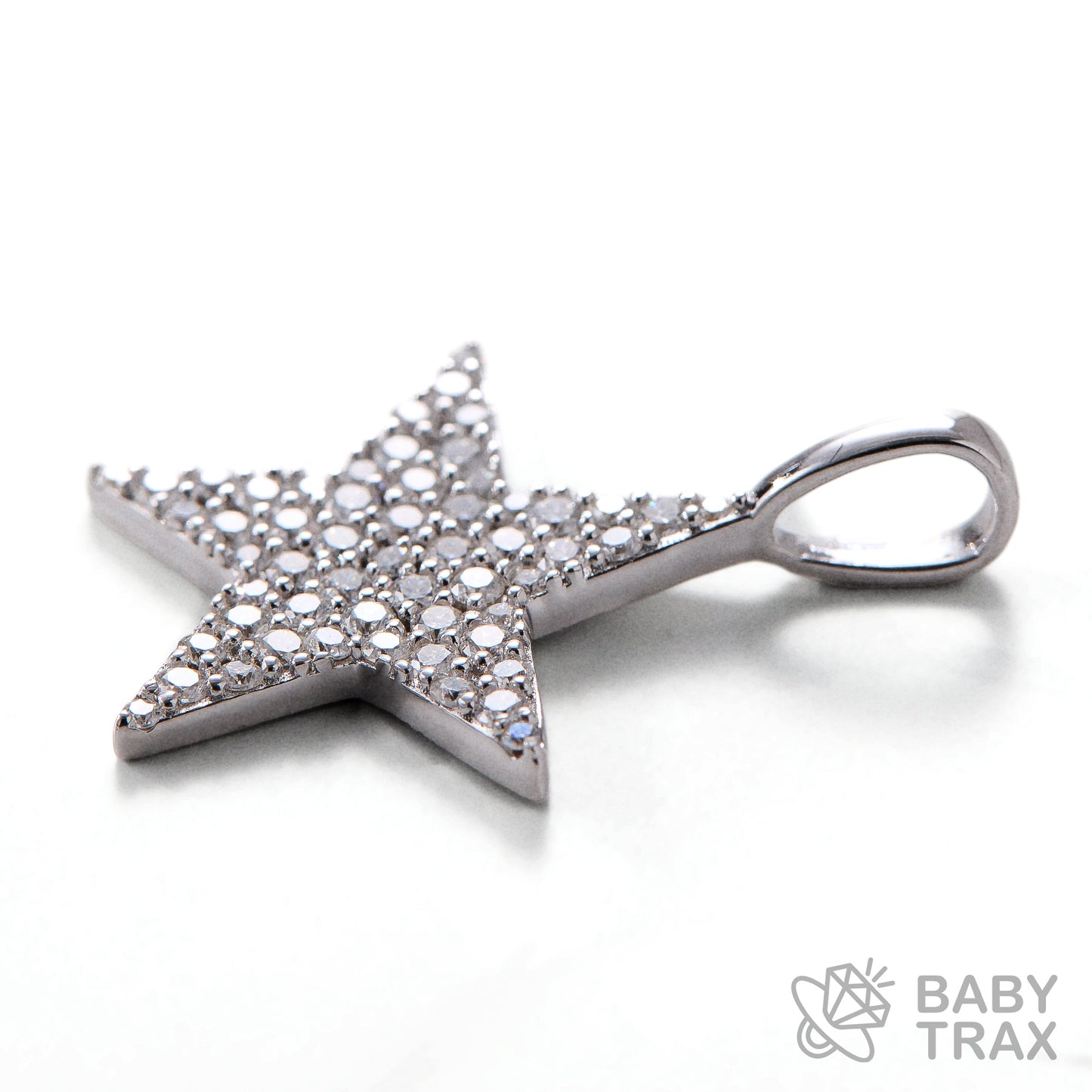 BABY シルバー925 モアサナイト スターペンダントトップ　WG