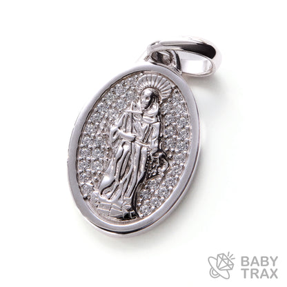 BABY シルバー925 モアサナイト 　ジーザスメダルペンダントトップ　WG