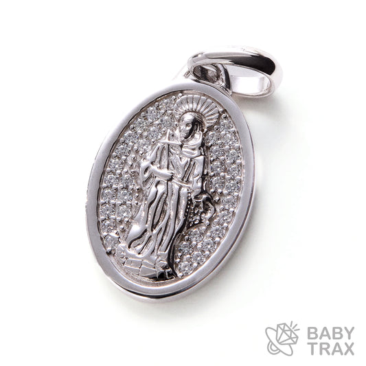 BABY シルバー925 モアサナイト 　ジーザスメダルペンダントトップ　WG