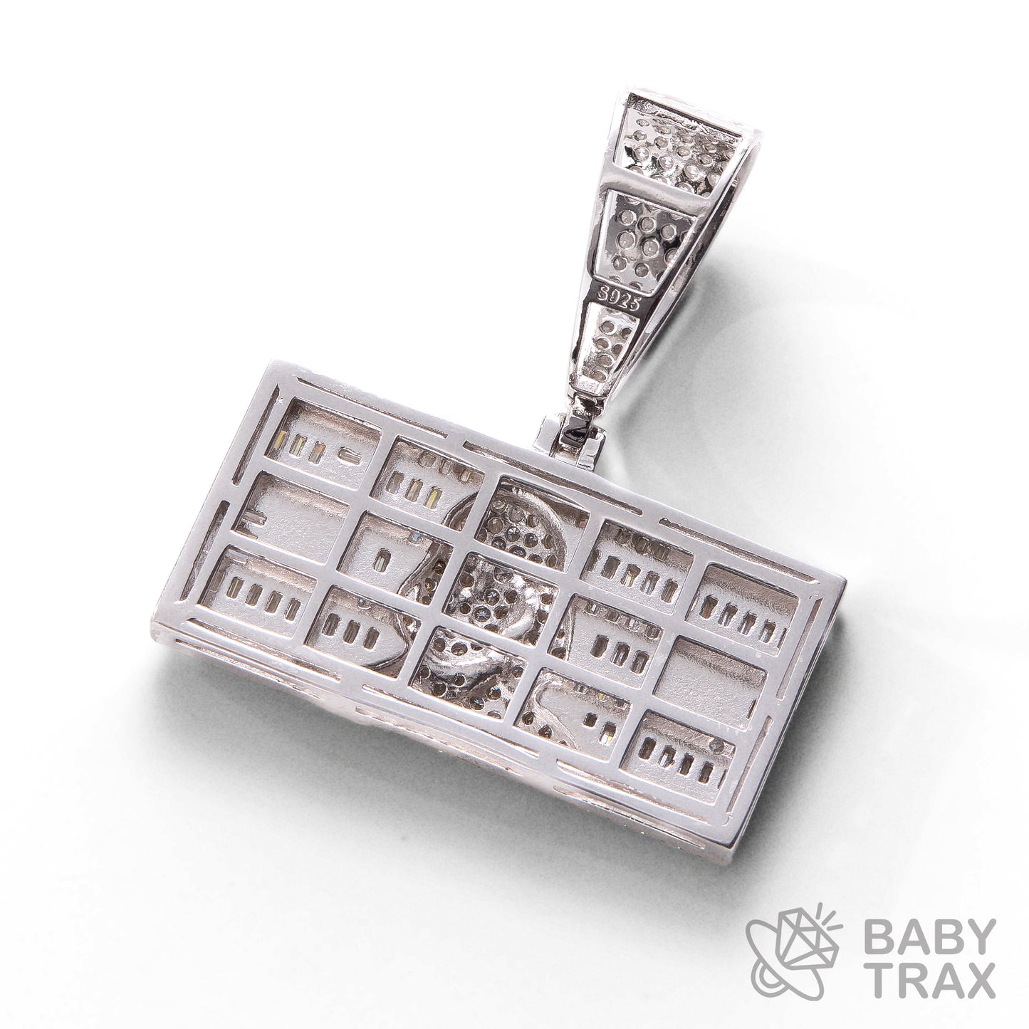 BABY シルバー925 モアサナイト 　ドル札ペンダントトップ　WG