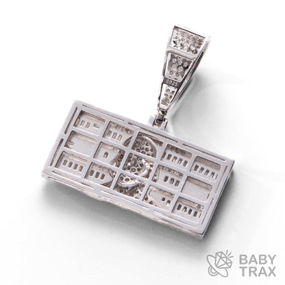 BABY シルバー925 モアサナイト 　ドル札ペンダントトップ　WG