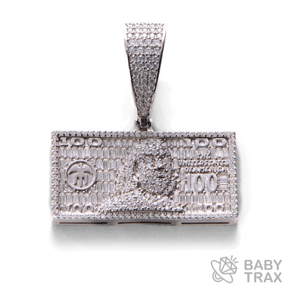 BABY シルバー925 モアサナイト 　ドル札ペンダントトップ　WG