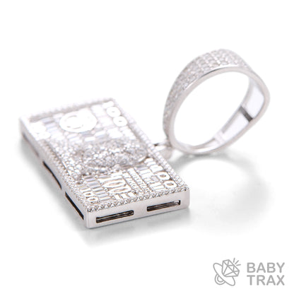 BABY シルバー925 モアサナイト 　ドル札ペンダントトップ　WG