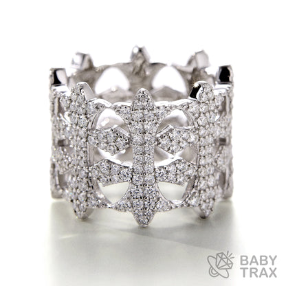 BABY シルバー925 モアサナイト リング クロス 0号