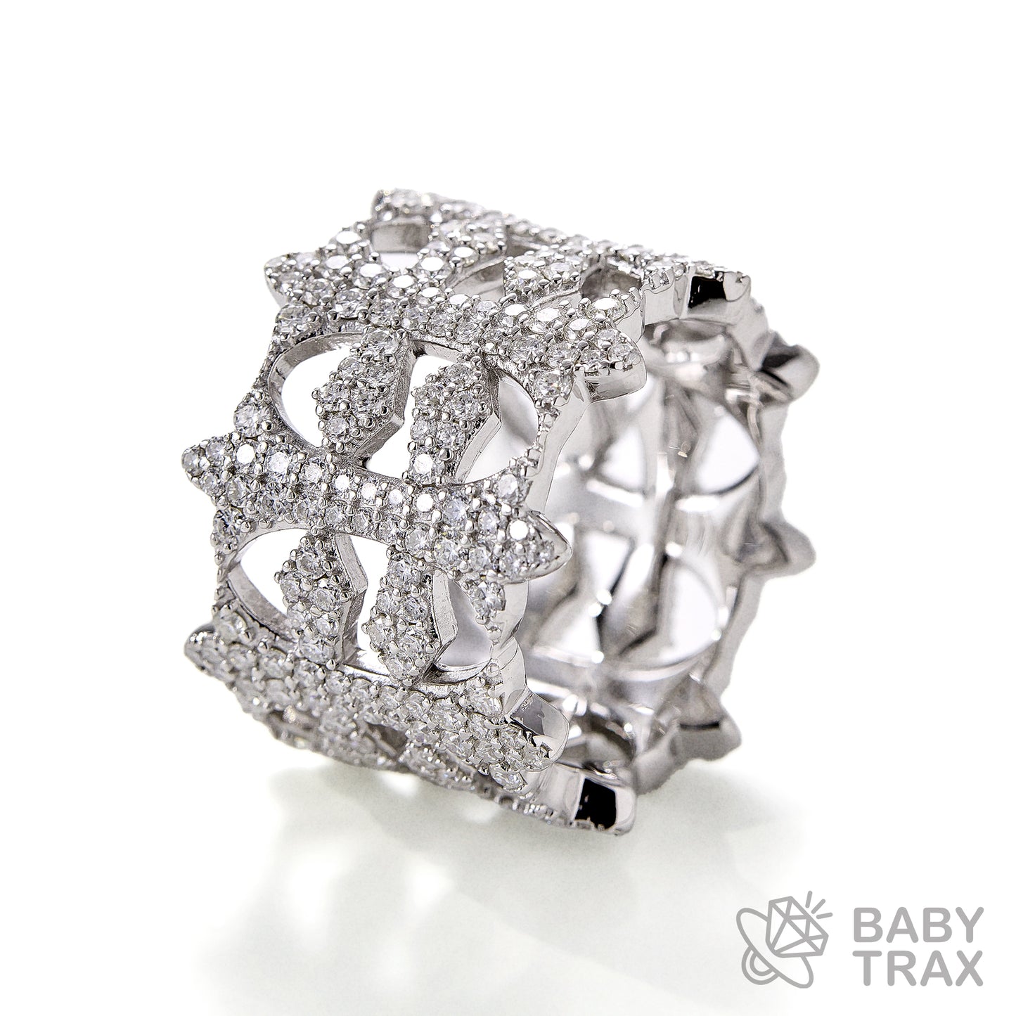 BABY シルバー925 モアサナイト リング クロス 0号