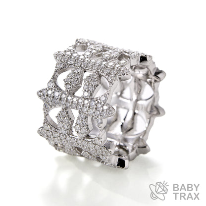 BABY シルバー925 モアサナイト リング クロス 0号