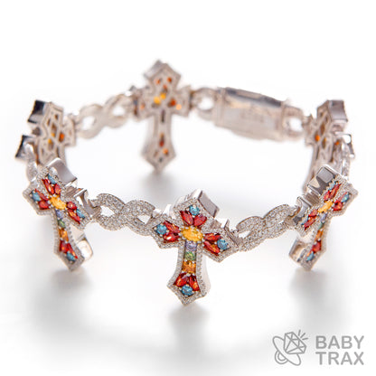 BABY シルバー925 モアサナイト  クロスカラーブレス