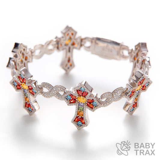 BABY シルバー925 モアサナイト  クロスカラーブレス