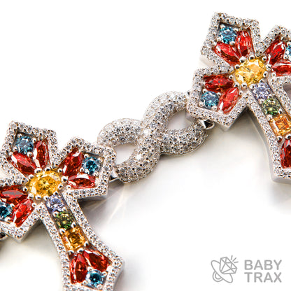 BABY シルバー925 モアサナイト  クロスカラーブレス