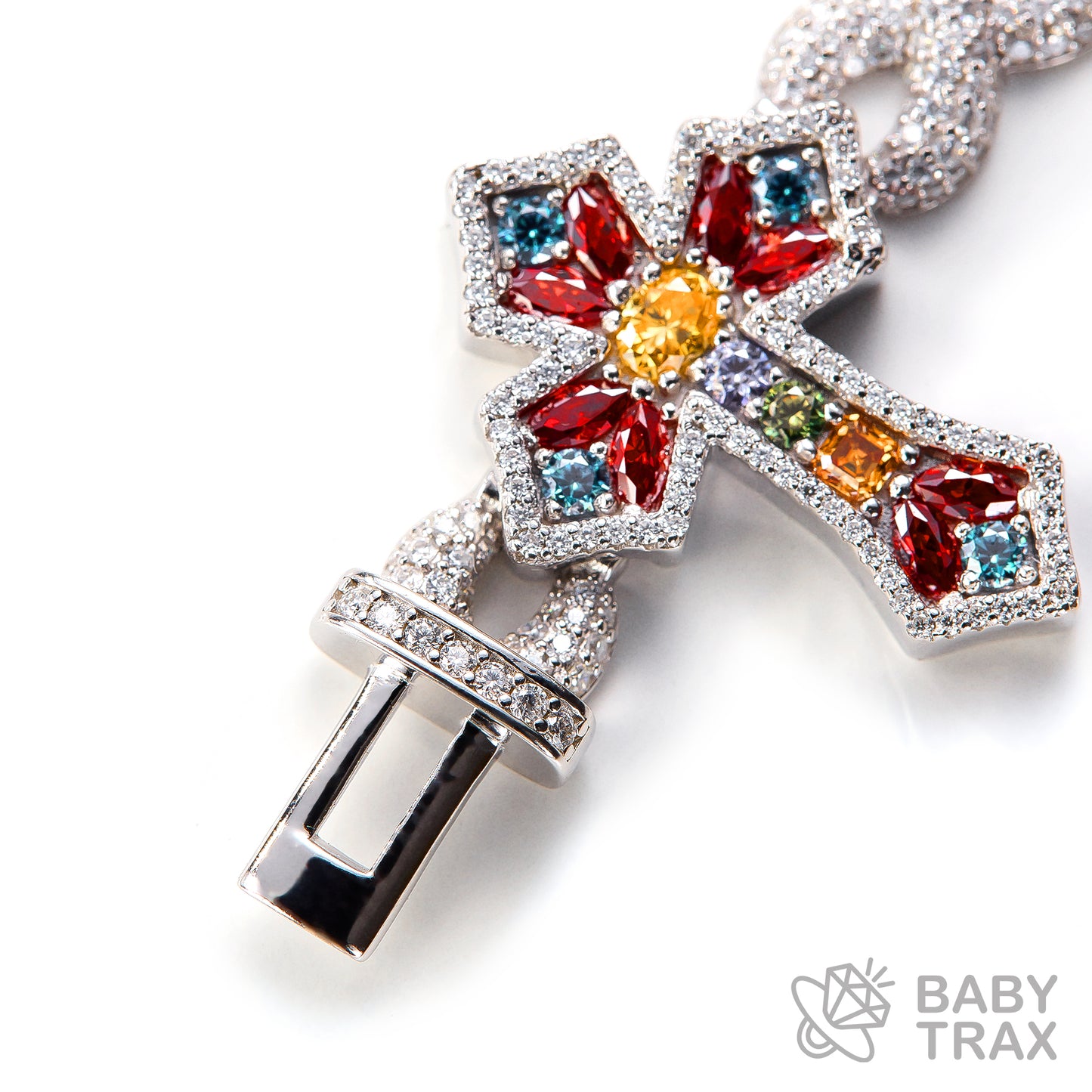 BABY シルバー925 モアサナイト  クロスカラーブレス