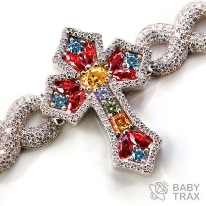 BABY シルバー925 モアサナイト  クロスカラーブレス