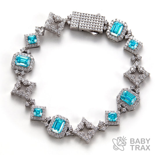 BABY シルバー925 モアサナイト ブルーブレス