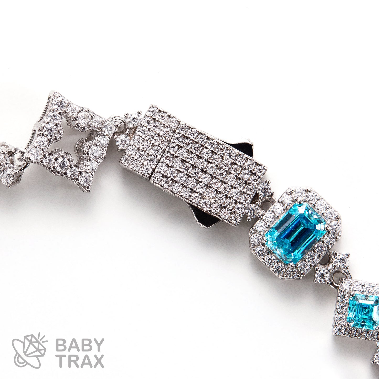 BABY シルバー925 モアサナイト ブルーブレス