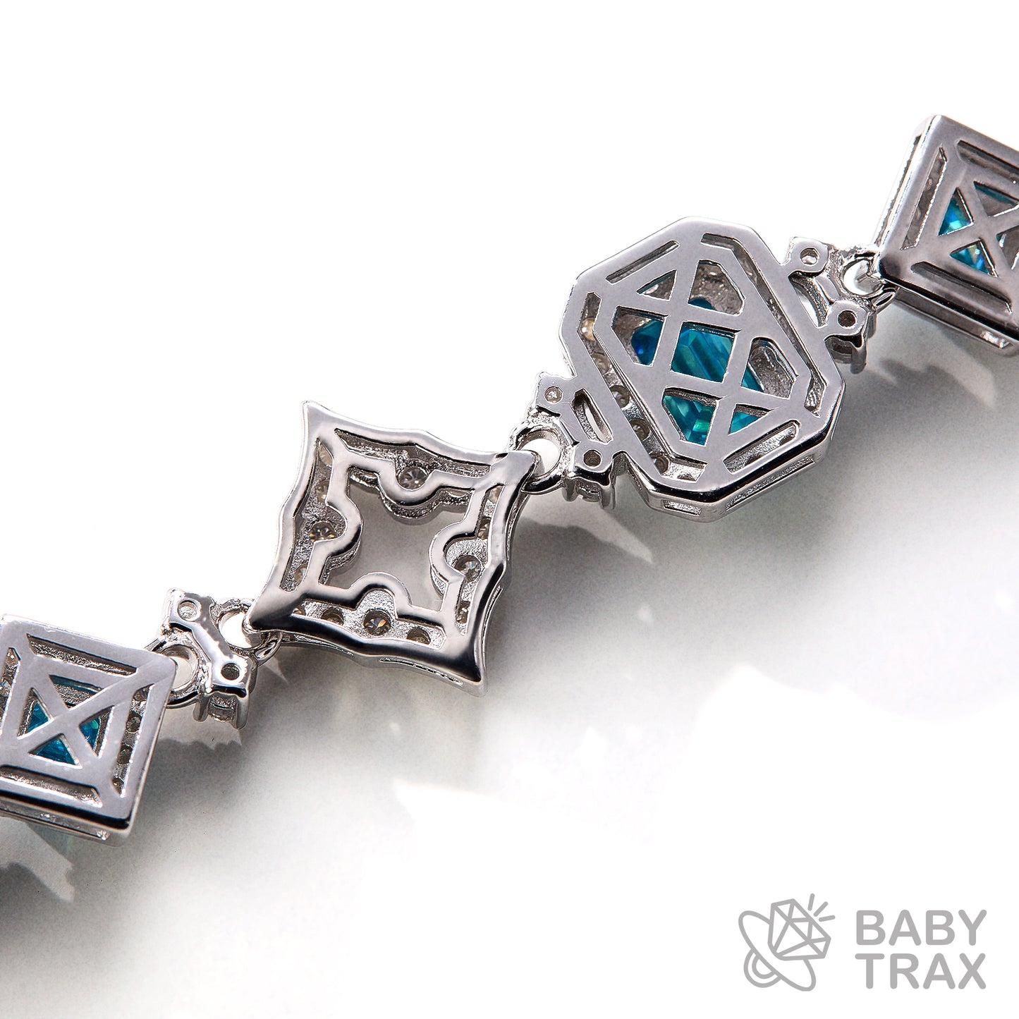 BABY シルバー925 モアサナイト ブルーブレス